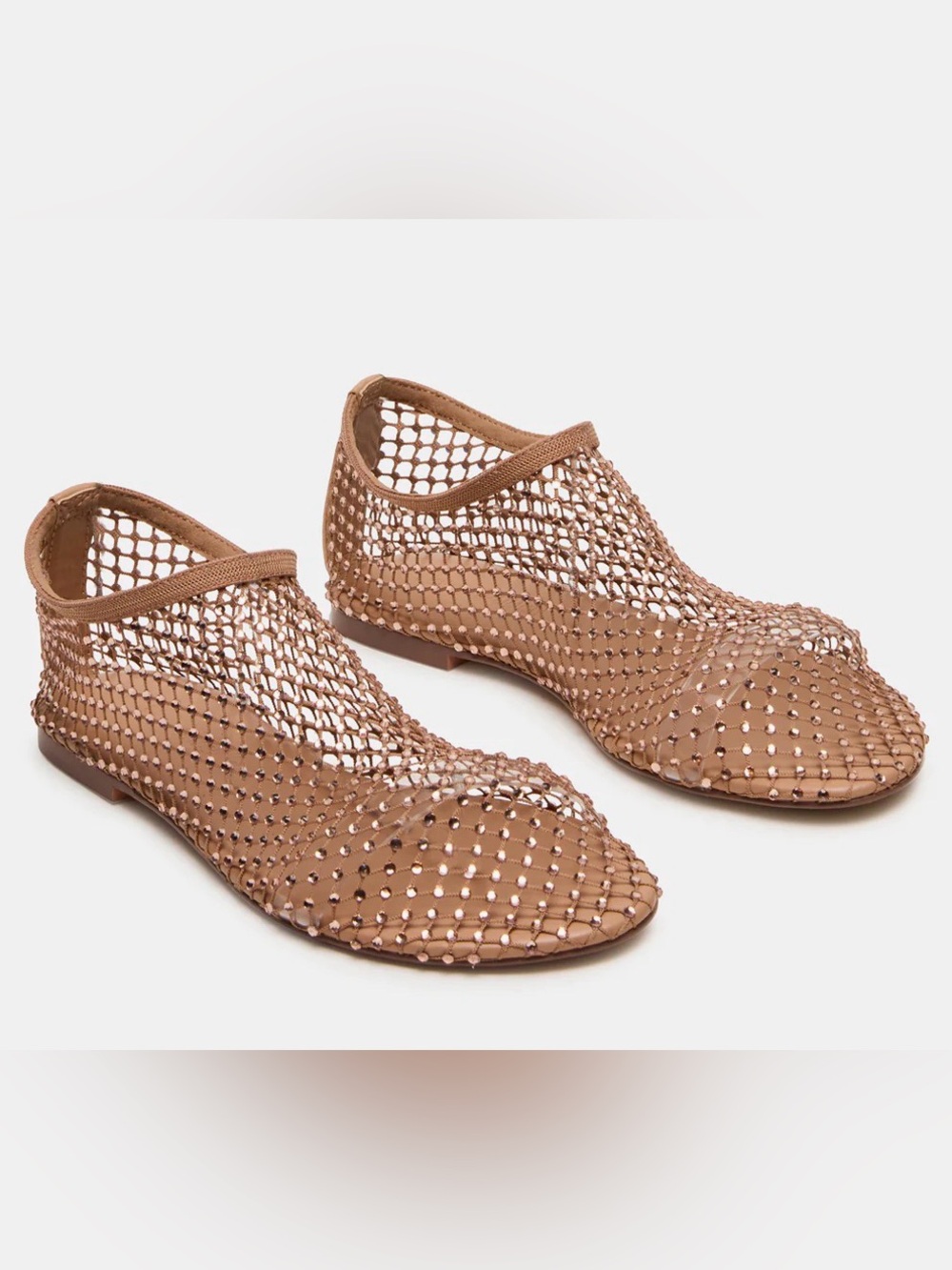 Steve Madden Tan Woven Mesh Slip-On Flats